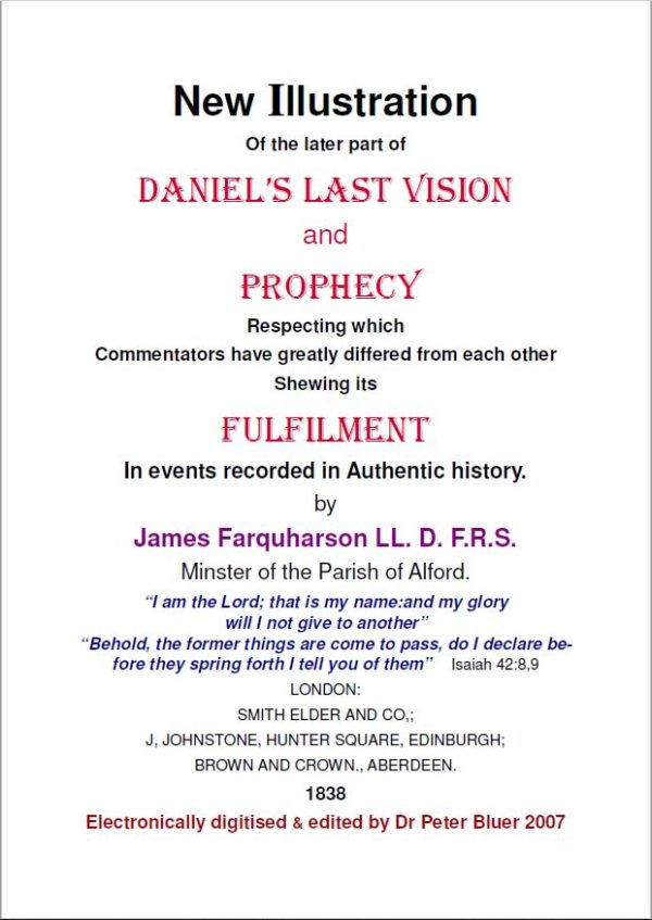 Daniels Last Vision And Prophecy By James Farquharson